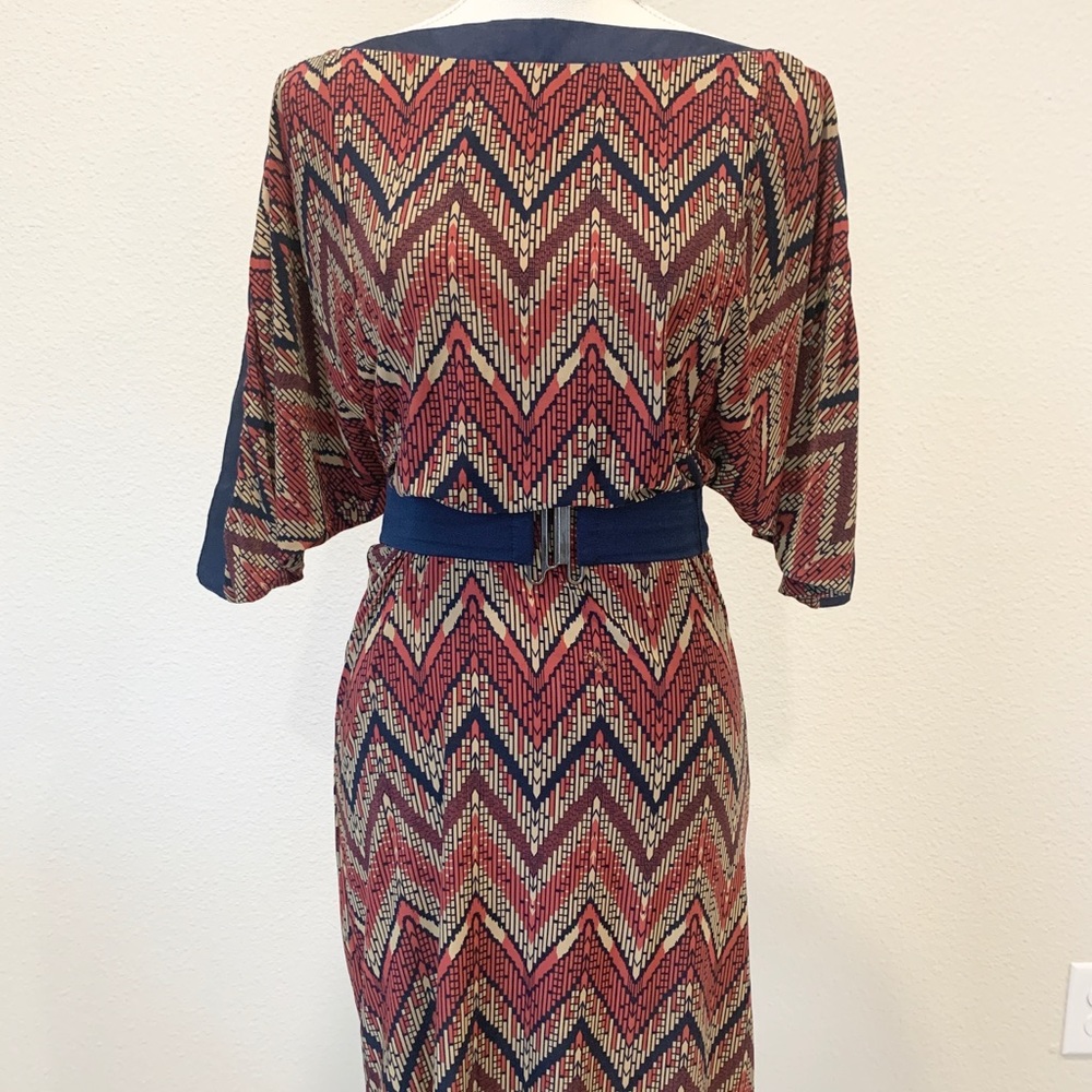 BCBG Belted Boho Midi  Dress